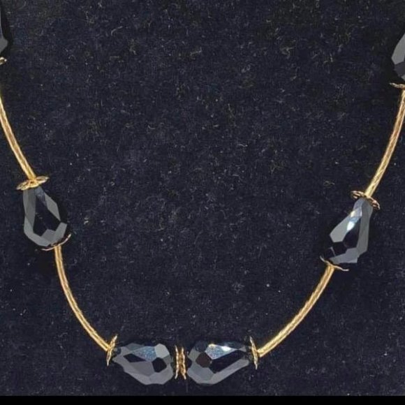 Vintage gold filled noodle & faceted lucite beaded necklace. - Picture 1 of 3
